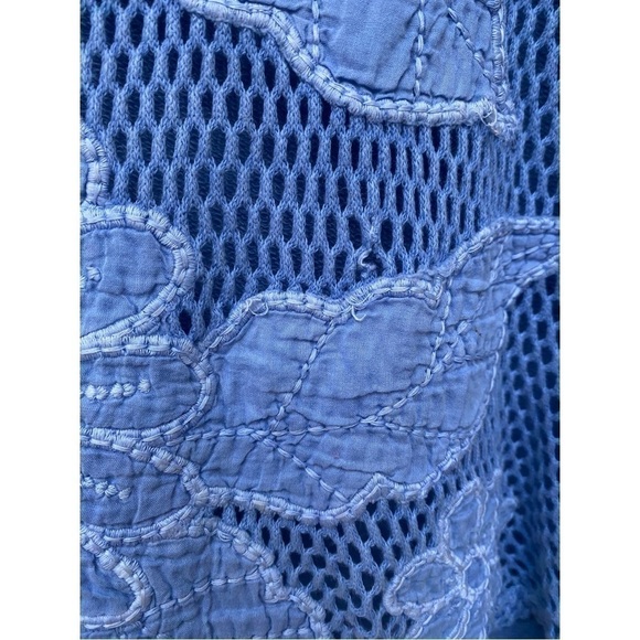 Lucky Brand | Lucky Lotus | Blue | Crochet | Terry Cloth Sweatshirt | Size:M - Picture 8 of 12